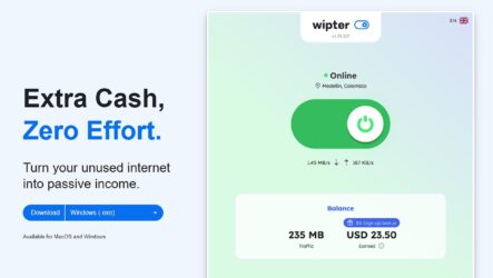 Wipter — заработок на раздаче интернета. Вывод от 20$ в USDT BSC